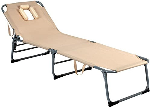 EyeWeb Liegestuhl, Faltbarer Stuhl, klappbarer Chaiselongue, Bett, verstellbar, für den Außenbereich, Strand, Terrasse, Camping, Liegestuhl Hopeful