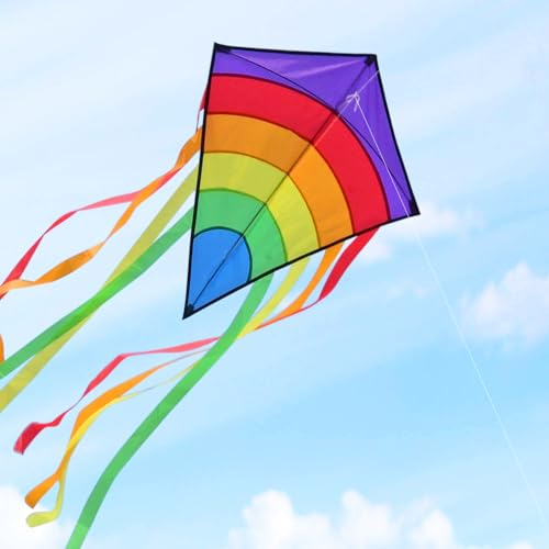 AESTEMON Drachen Kinder und Erwachsene, Regenbogen Eddy Diamant Drachen Flugdrachen Kinder Outdoor Spielzeug ab 3, Leicht zu Fliegende Drachen & Flugspielzeug, Perfekt Kite Drache für Anfänger