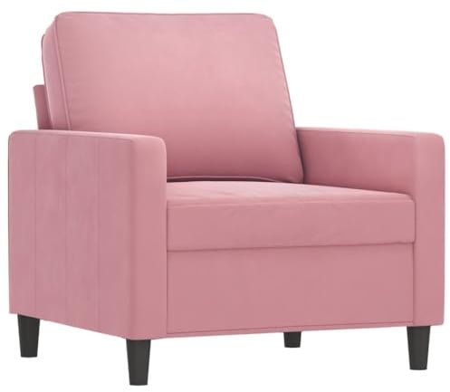 vidaXL Fauteuil, Siège avec Accoudoirs, Chaise de Relaxation avec Dossier, Fauteuil TV de Salon Salle de Séjour, Moderne, Rose Velours