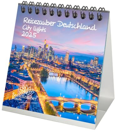 Deutschlandzauber City Lights Kalender für 2025 Format 10cm x 10cm Nächtliche Städte Deutschland - Seelenzauber