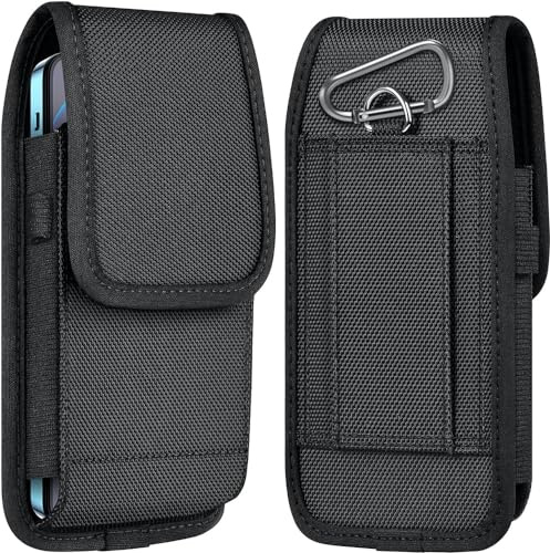 [TECH UK] Universal Nylon Mobile Holster Belt Shockproof Rugged Cell Pouch Phone Case Cover With Belt Clip and Hook For Iphone, Samsung, Nokia, Huawei, LG, Motorola, Google… (S)
