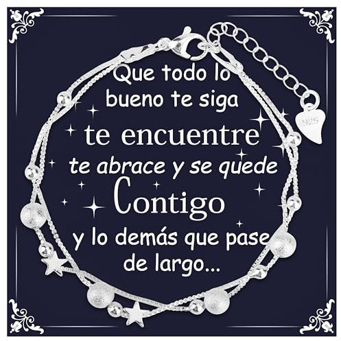 Rebundex Regalos para Mujer Pulsera Plata Regalo Reyes Mujer Originales Regalo Cumpleaños Pulseras Aniversario San Valentin Navidad