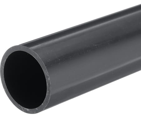 QUARKZMAN Tubo Redondo Rígido de PVC de 34mm ID y 40mm OD Longitud de 20cm/8 Gris Oscuro de Alta Resistencia para Tuberías de Agua Manualidades Funda para Cables Riego Acuarios Piscina