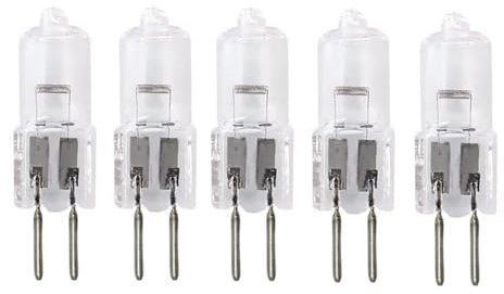 UGEFKMQ 5Pc Bombillas Cápsula G5.3 24V 75W Regulable Cristal Transparente Lampara Halogena G5.3 2 Pines T4 Bipin Blanco Cálido 50 W