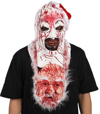 Nezababy Terrifier Clown Maske - Horror Cosplay Evil Grusel Festival Zubehör - Halloween Kostüm Party Gadgets (Clown Maske-C)