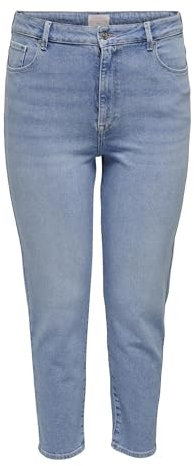 Only Carmakoma Damen Caremilystretch Hw STR ANK DNM Cro1 Noos, Light Blue Denim, 42W / 32L EU