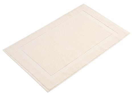 herzbach home Badvorleger 100% Baumwolle | Duschvorleger | 1.000 g/m² | Saugfähig | Waschbar (Creme, 60 x 100 cm)