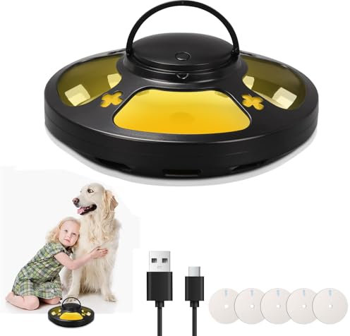 Longzhuo Piège à puces omnidirectionnel avec 2 tampons adhésifs et 2 modes d'éclairage - Lutte contre les parasites d'intérieur sûre pour chambre à coucher, salon et cuisine (noir)