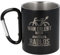 Spruchreif | Edelstahltasse mit Karabinerhaken Henkel mit Gravur Radlos in Schwarz Matt | Geschenk Radfahrer Mountainbiker E-Biker | Radsport