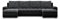 Mebligo - Ecksofa mit Schlaffunktion und 3 Bettkasten FORESTA 302x89x159 (BxHxT) Schwarz + Schwarz - Couch U Form, Sofa im Sitz: Wellenfeder + Schaumstoff, Sofas & Couches, Eckcouch