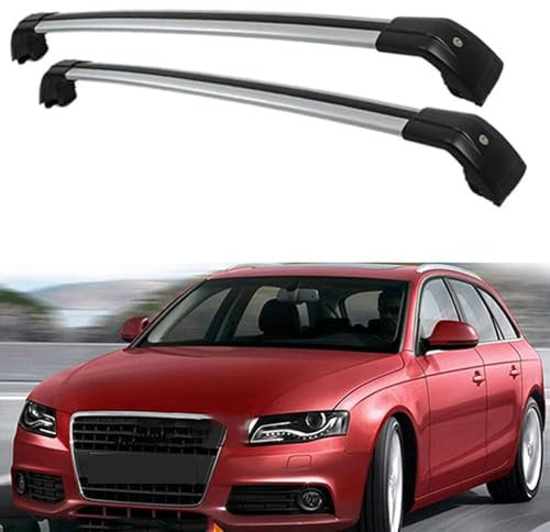 JUNYEW Dachträger-Querstangen Dachträger,Dachrelings, Relingträger, Dachgepäckträger für Audi A4 Avant (8K5, B8) 2007 2008 2009 2010 2011 2012 2013 2014 2015 Dachträger aus Aluminium 2 Stücke