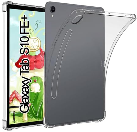 TPU Silikon Hülle für Samsung Galaxy Tab S10 FE+ / S10 FE Plus 2025 13,1, Verstärkt Ecken TPU Bumper Rückenschutzhülle, [Stoßfest] [Kratzfest], Transparent