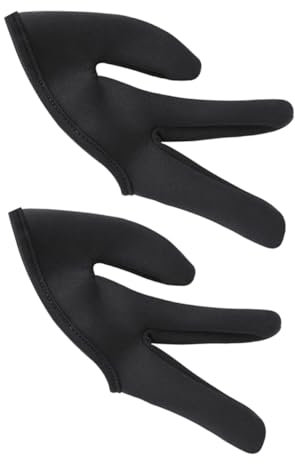 Outanaya 2 Stück Dreifinger Hitzeschutzhandschuhe aus Baumwolle Schwarz für Haarstyling Angenehm und Leicht für Heim und Salongebrauch