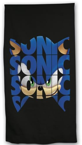 Aymax Sonic the Hedgehog Strandtuch – XL Badetuch 70×140 cm aus Polyester – Schnelltrocknendes Badehandtuch mit Sonic-Motiv – Für Kinder, Jugendliche & Gaming-Fans
