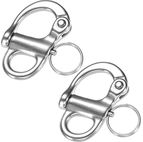 TIXIPEM Swivel Snap Shackles [2PCS] - 316 Stainless Steel Swivel Eye Snap Shackle Use for Sailing Rigging & Camping & Marine - [52MM/2.05IN-1200 KG] Quick Release Snap Hook