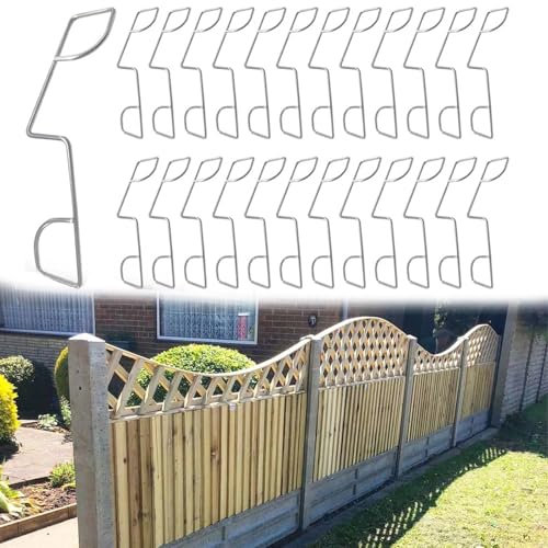 25 Pcs Fence Panel Grips Clips Stop Rattling Durable Stainless Steel Grips for 6 Fences,25 Pcs for 12 Fences Garden Wind Protector,Wedges to Stop Bangin and Rattling