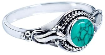 Exquisiter natürlicher Geburtsstein-Edelstein-Ring, handgefertigter Boho-Schmuck, 925er-Sterlingsilber-Ring für Frauen