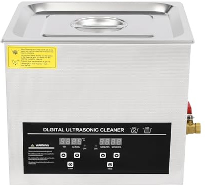Ultrasonic Cleaner with Heater and Timer, 10L Ultrasonic Cleaner Machine, 304 Stainless Steel Professional Ultrasonic Cavitation Machine for Jewellery Dentures Carburetors Coins (10L)