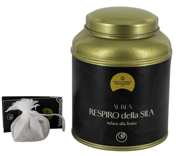 Infuso alla Frutta “Respiro della Sila” – 10 Filtri in Cotone in Latta – Con Ibisco, Mela, Rosa Canina e Radice di Liquirizia – Aroma Rinfrescante – Prodotto in Italia