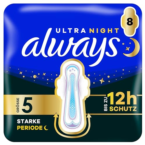 always Ultra Binde Größe 5 Secure Night Extra mit Flügeln 8 Stück