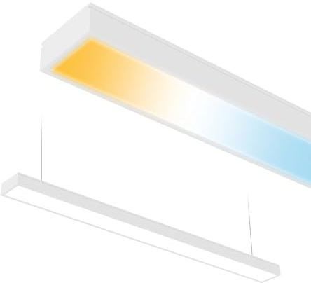 Horoz Electric LED Linienleuchte FORTIS Aufputz/Pendellechute Weiß – 50W 4000lm IP20 – LED Deckenleuchte, Panel 3000K/4200K/6400K Einstellbar – Länge 118cm – Linear Lampe Hängend
