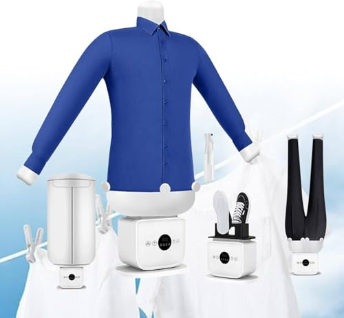JozyJul Secadora y Plancha de Aire Caliente automática Mejorada: Secadora de Ropa 2 en 1 y Quita Arrugas Manos Libres para Camisas y Pantalones. Secado rápido con Planchado en 8 Minutos