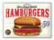 Nostalgic-Art Retro Blechschild, Hamburgers – Geschenk-Idee für Diner-Fans, aus Metall, Vintage-Design zur Dekoration, 30 x 40 cm