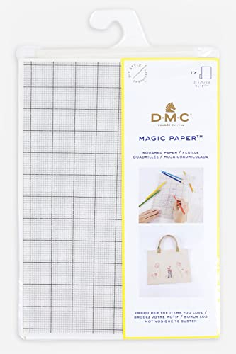 DMC FC0002 Feuille, Papier Soluble à l'eau, Blanc, 21 x 0,02 x 29,5 cm