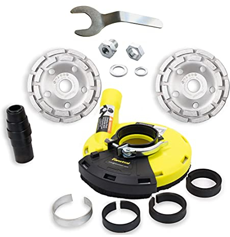 FANZTOOL Meule diamantée 125 mm avec carter d'aspiration universel pour meuleuse d'angle avec couronne de brossage