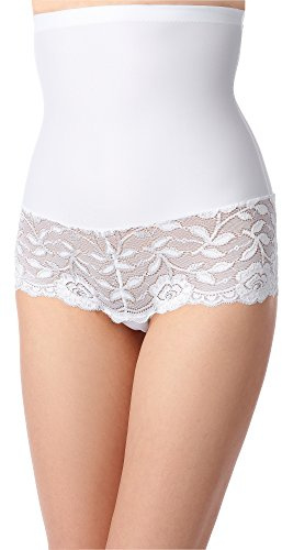 Bellivalini Damen Slip Miederslip figurformend Bauch Weg Effekt Shapewear BLV50-104 (Weiß, S)