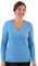 Fashion Friendly Ladies V-Neck Cable Knit Jumper | 8 Available (Blue, Medium)
