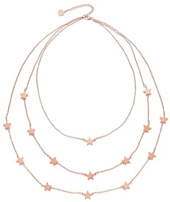 inSCINTILLE Collana con Stelle e Cuori Pendenti Donna in Acciaio Inossidabile con Chiusura Regolabile, Collana Stelline multifilo ad 1/2/3 Fili con Confezione Regalo (3 Fili Stelle - Oro Rosa)