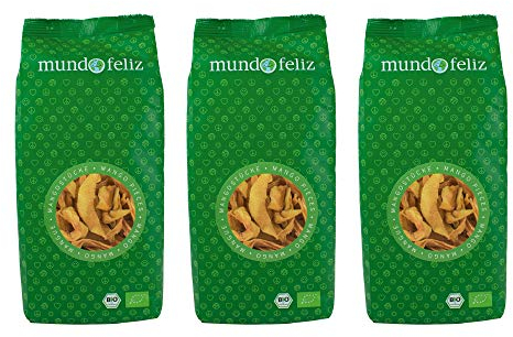 Mundo Feliz - Mango ecológico deshidratado en tiras, 3 bolsas de 200 g