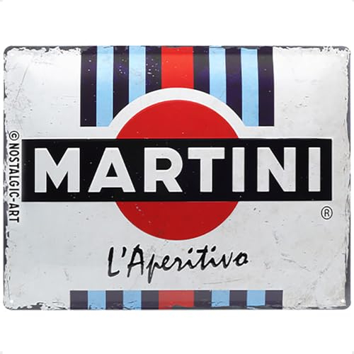 Nostalgic-Art Targhe Vintage, Martini – L'Aperitivo – Idea regalo per amanti dei cocktail, in metallo, Design retro per decorazione, 30 x 40 cm