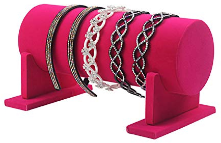 LAMF, Espositore per gioielli smontabile, organizer per cerchietti e fermagli per capelli, barra a T in velluto, supporto per catenine, bracciali, collane