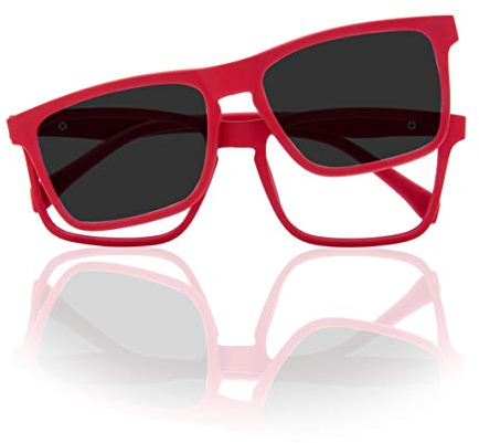 Foreyever Unisex-Kinder Kids Clip On Sonnenbrille, Rosso, 42