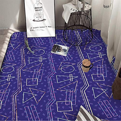 tappeto cameretta bimba Tappeto di design a triangolo geometrico lilla, tappeto insonorizzato per la decorazione della casa confortevole e resistente all'usura tappeto per piscina fuori terra -Lavanda