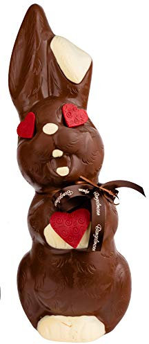 Großer Schoko Osterhase XXL 3,6kg - 64cm groß - Vollmilch-Schokolade - Deutsche Handarbeit - Ostergeschenk aus der Schokoladen-Manufaktur Bengelmann