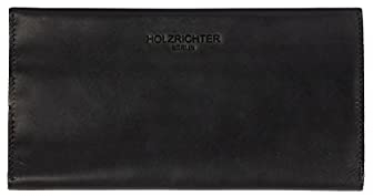 HOLZRICHTER Berlin Reise-Etui Groß - Smartes Portemonnaie handgefertigt aus Premium-Leder für Damen und Herren - Schwarz
