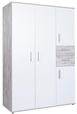 Arthur Berndt BENTE Kleiderschrank 4-türig für Babyzimmer Kinderzimmer Schlafzimmer Eiche Sand/Weiß - Made in Germany
