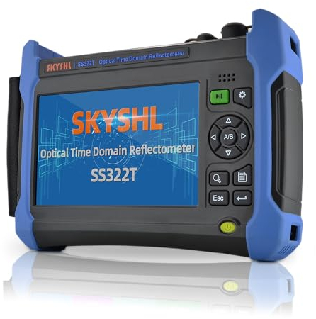 SKYSHL 1310nm/40dB+1550nm/38dB+1625nm/38dB SM Glasfaser PON OTDR LWL Tester Mit OPM+OLS+VFL+Ereigniskarte/Event Map+APP-Modul+7Zoll Touchscreen Kompatibel mit SC+ST+FC+LC/UPC&APC-SS322T-3B2