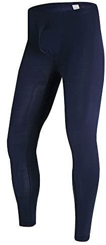 YUFEIDA Herren Lange Unterhosen mit Weichbund transparent Hose Unterwäsche Strumpfhose Leggings (XXL, Navy)