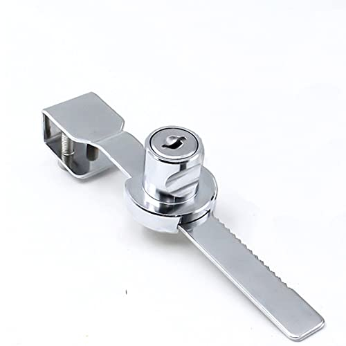 2 Stück Glas-Display-Vitrine Schrank Schiebeverriegelung mit Schlüsseln, Aluminiumlegierung Scheibenschloß Glastürschloß Vitrinenschloß Glastür-Vitrine Sicherheitsschloss