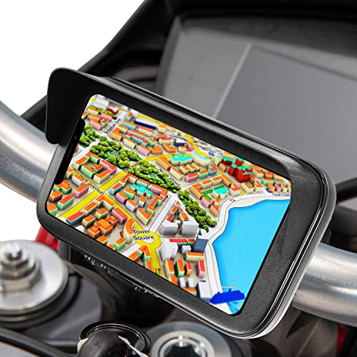 Porta cellulare moto con caricatore Ricarica rapida 2.1A valido per manubri di ogni tipo di spessore e forma Custodia Impermeabile con Visiera Valida per Smartphone fino a 7.5 Schermo