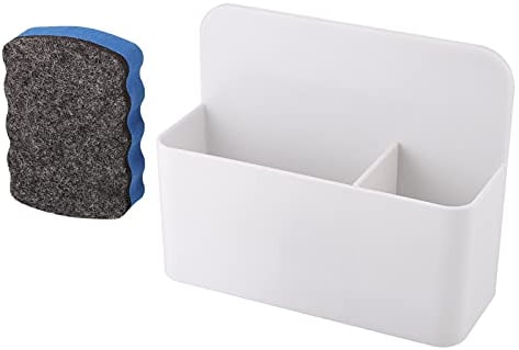Zocipro Magnetischer Stiftehalter,Whiteboard Zubehör Stifthalter Magnetisch 2 Fächern mit Whiteboard Schwamm,Whiteboard Markerhalterung für Whiteboard,Kühlschrank,Kühlschrank,Schließfach,Büro