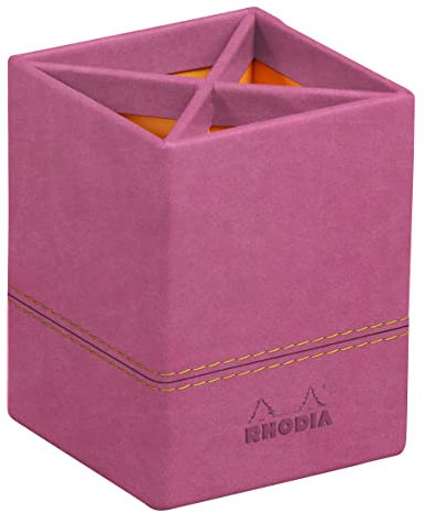 Rhodia 194535C - Stifteköcher 8x11 cm, elegant aus Kunstleder, ideal für Stifte, Pinsel & Kugelschreiber, 1 Stück, Fuchsia