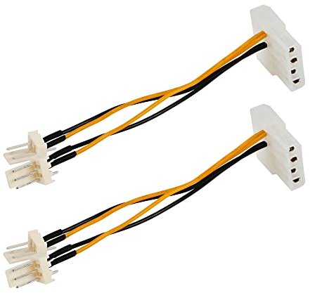 PNGKNYOCN Lot de 2 câbles d'alimentation pour ventilateur 3 broches vers Molex 4 broches Molex/IDE vers 3 broches