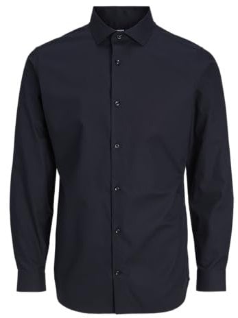 JACK & JONES Chemise Jprblaparker L/S Noos pour Homme, Noir/Coupe : Slim fit., XL