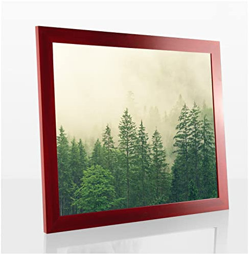 Monaldo Deluxe Bilderrahmen Posterrahmen 60 x 40 cm Weinrot Gewischt Dunkelrot Wechselrahmen weisser Hintergrund Antireflex Kunstglas
