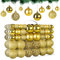MTSCE Palline di Natale Oro 100 Pezzi da 10 Tipi, Palle Albero di Natale Rosse Decorazioni, Addobbi Natalizi, Plastica Infrangibile, Riutilizzabile